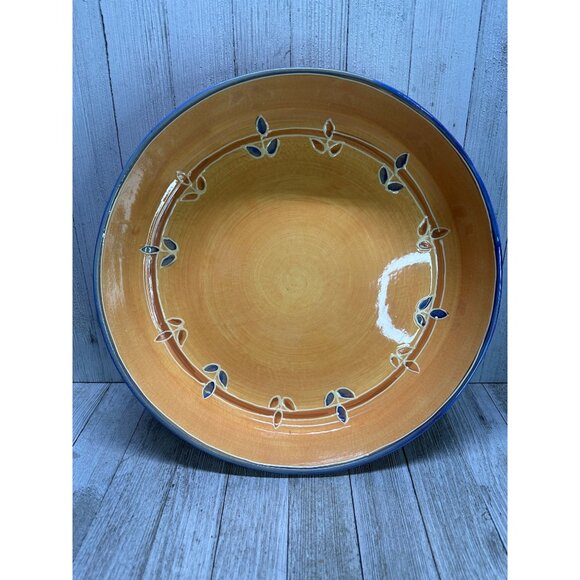 Vintage Block Basics Canyon Serving Bowl Orange 12'' Ceramic Large Round - Picture 1 of 7